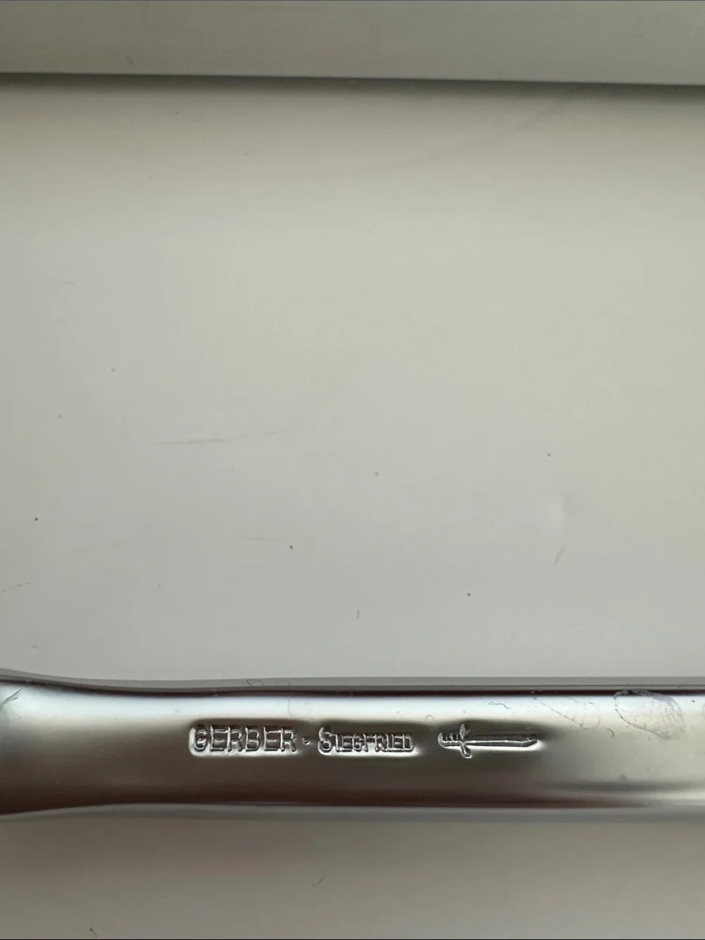 Gerber Silver Carving Knife and Fork Set with Red Lined Case
